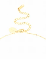 Waterproof Gold Plated Stainless Steel Cubic Zirconia Rondell Necklace