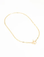 Waterproof Gold Plated Stainless Steel Cubic Zirconia T & O Necklace
