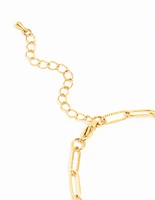 Waterproof Gold Plated Stainless Steel Pin Chain Heart Bracelet
