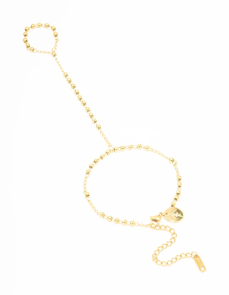Waterproof Gold Plated Stainless Steel Discs Hand Chain