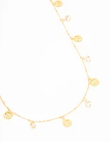 Waterproof Gold Plated Stainless Steel Diamante & Disc Waist Chain