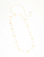 Waterproof Gold Plated Stainless Steel Diamante & Disc Waist Chain