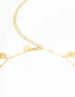 Waterproof Gold Plated Stainless Steel Diamante & Disc Waist Chain