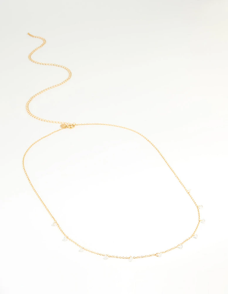 Waterproof Gold Plated Stainless Steel Cubic Zirconia Waist Chain