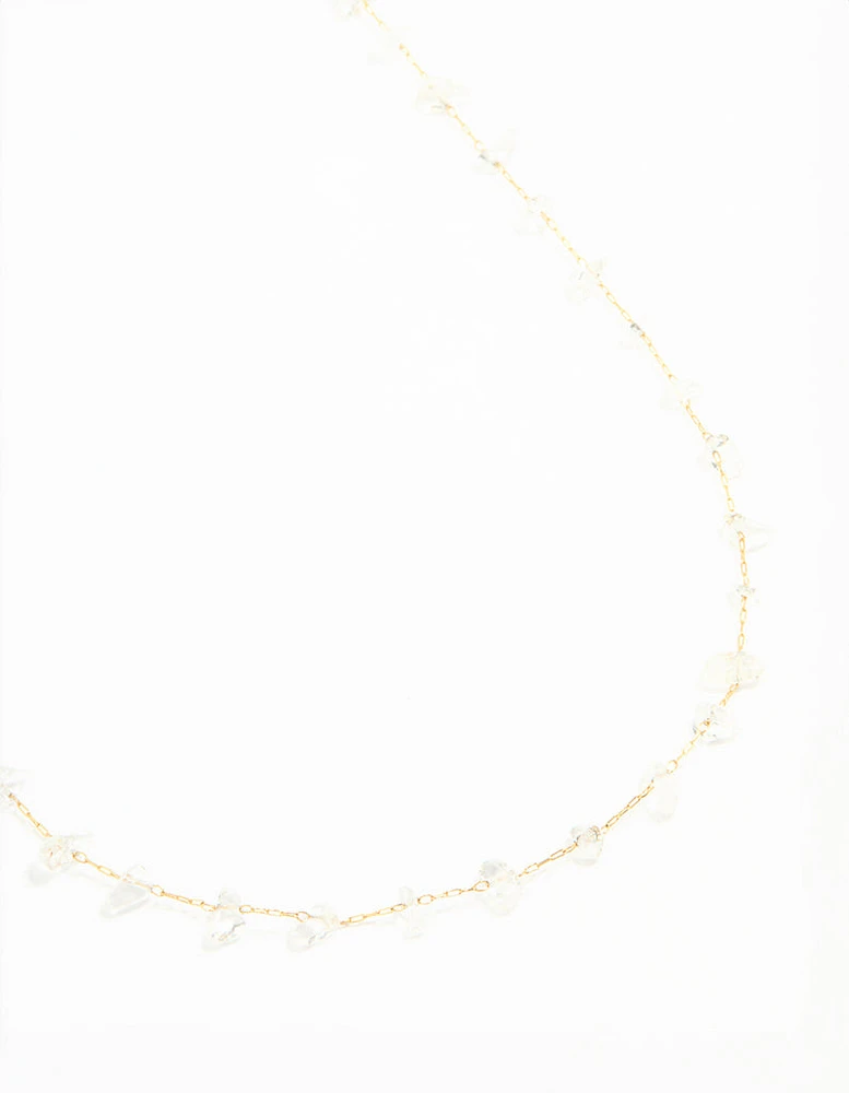 Waterproof Gold Plated Stainless Steel Clear Semiprecious Stone Waist Chain