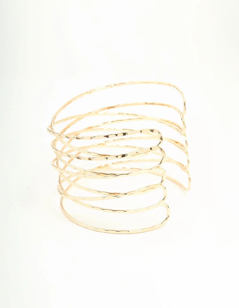 Gold Crisscross Arm Cuff