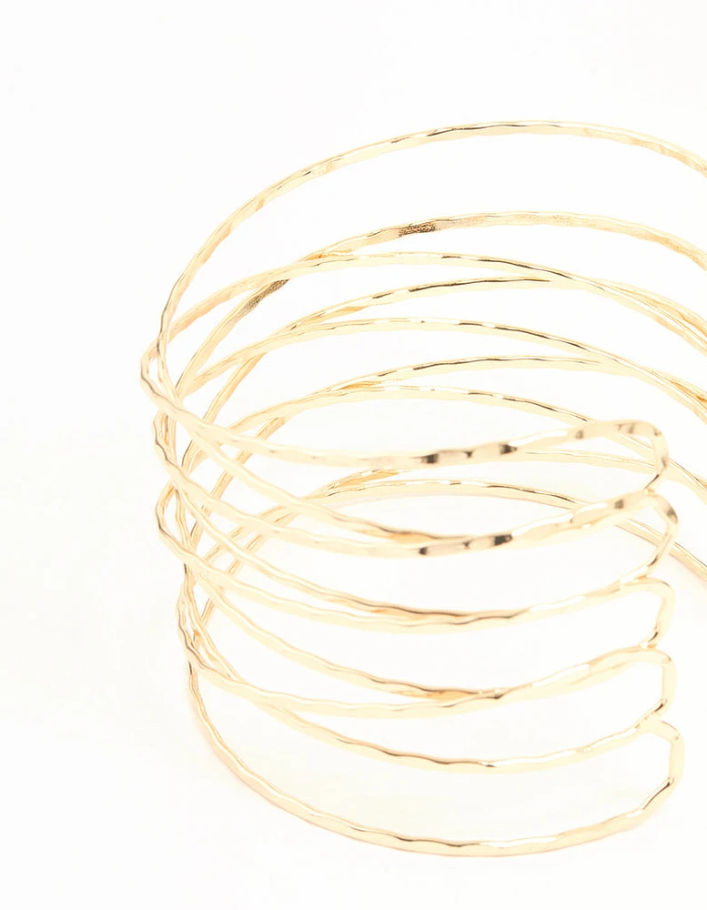 Gold Crisscross Arm Cuff