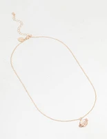 Rose Gold Genuine Shell Planet Pendant Necklace