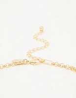 Gold Heart & Star Charm Pendant Necklace