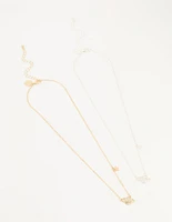 Mixed Metal Star & Planet Necklaces 2-Pack