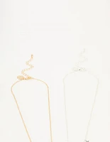 Mixed Metal Star & Planet Necklaces 2-Pack