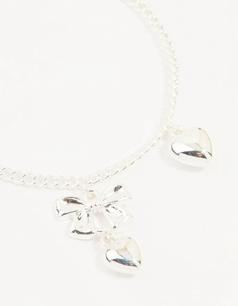 Mixed Metals Bow & Heart Bracelets 2-Pack