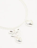Mixed Metals Bow & Heart Bracelets 2-Pack