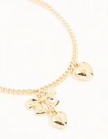 Mixed Metals Bow & Heart Bracelets 2-Pack