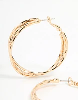 Gold Wrapped Hoop Earrings