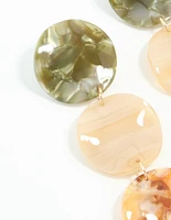 Gold Neutral Circle Drop Earrings