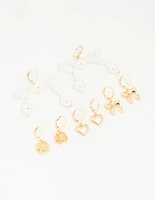 Gold Pearl Bow Shoe Charms Set