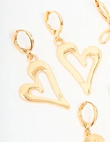 Gold Heart & Bow Shoe Charms Pack