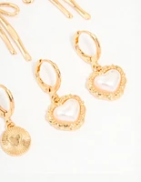 Gold Heart & Bow Shoe Charms Pack