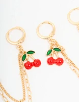 Gold Cherry & Bow Shoe Charms Pack