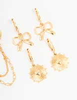 Gold Cherry & Bow Shoe Charms Pack