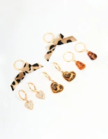 Gold Leopard & Heart Shoe Charms Pack