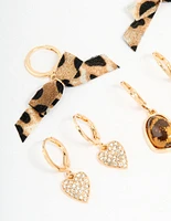 Gold Leopard & Heart Shoe Charms Pack
