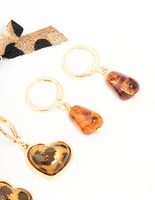 Gold Leopard & Heart Shoe Charms Pack