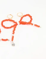 Red Beaded Bow Shoe Charm Set