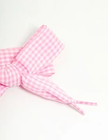 Pink Gingham Fabric Shoe Lace Set