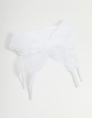 White Fabric Shoe Lace Set