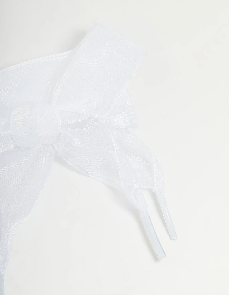 White Fabric Shoe Lace Set
