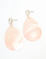 Rose Gold Genuine Shell Petal Drop Earrings