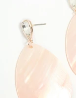 Rose Gold Genuine Shell Petal Drop Earrings