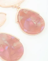 Rose Gold Multicoloured Stone Drop Earrings
