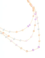 Rose Gold Beaded Dainty Layered Necklace
