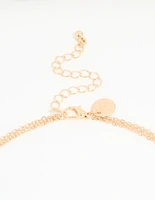 Rose Gold Beaded Dainty Layered Necklace