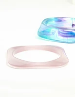 Purple Blue & Pink Acrylic Mermaid Bangles 3-Pack