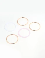 Rose Gold Pink & Cream Tortoiseshell Bangles 5-Pack