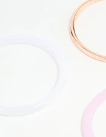 Rose Gold Pink & Cream Tortoiseshell Bangles 5-Pack