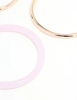 Rose Gold Pink & Cream Tortoiseshell Bangles 5-Pack