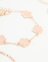 Rose Gold Flower & Chain Bracelets 3-Pack
