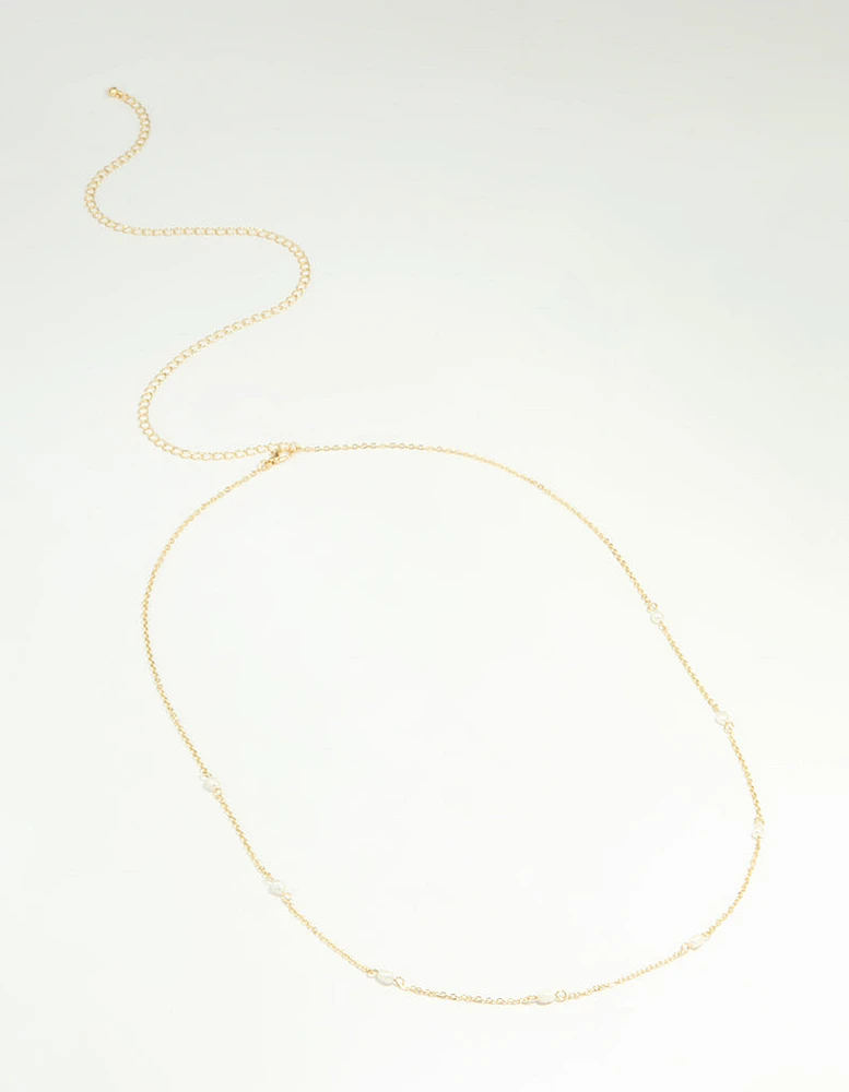 Gold Plated Freshwater Pearl Waist Chain