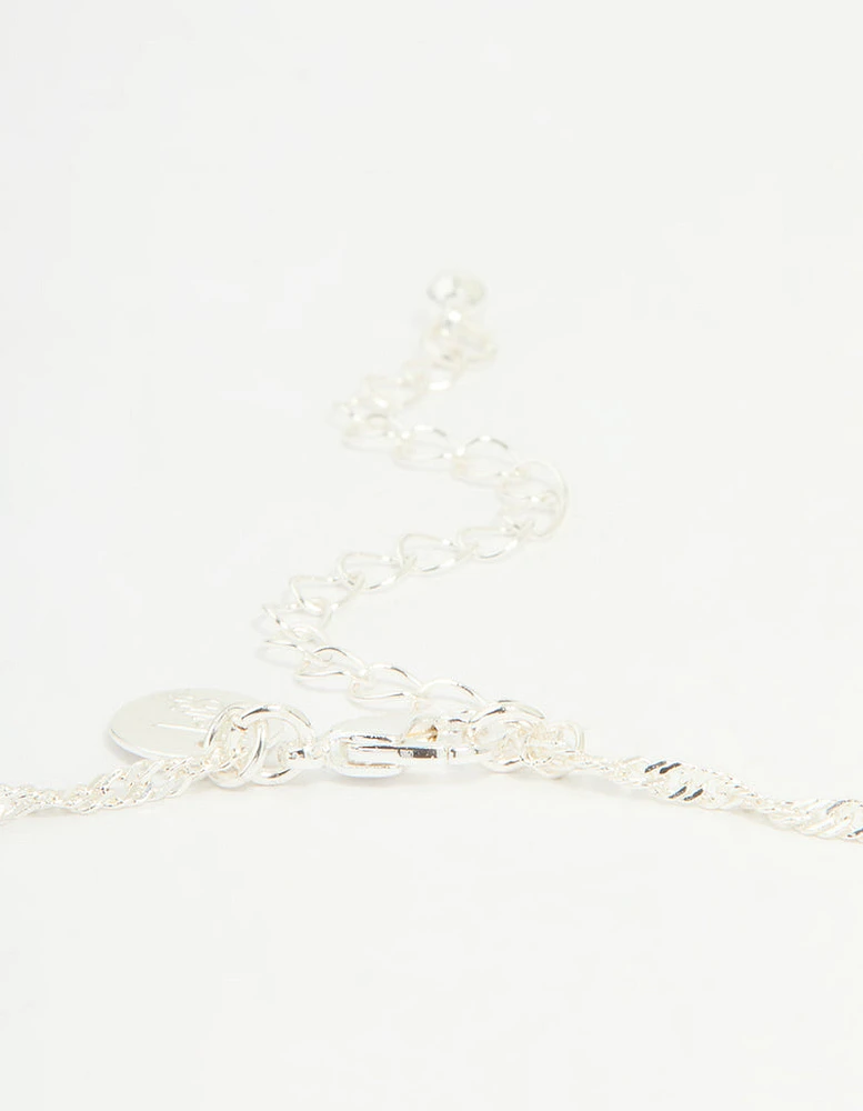 Silver Plated Letter K Heart Locket Necklace