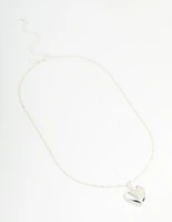 Silver Plated Letter L Heart Locket