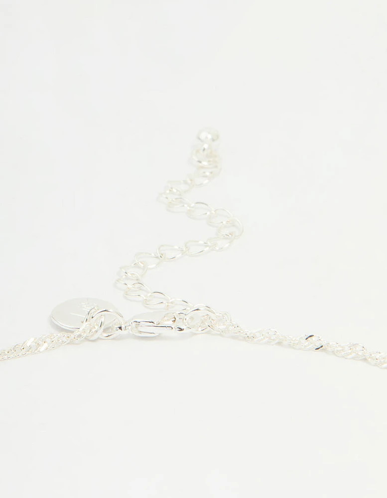 Silver Plated Letter A Heart Locket Necklace