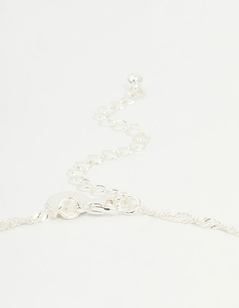 Silver Plated Letter M Heart Locket Necklace