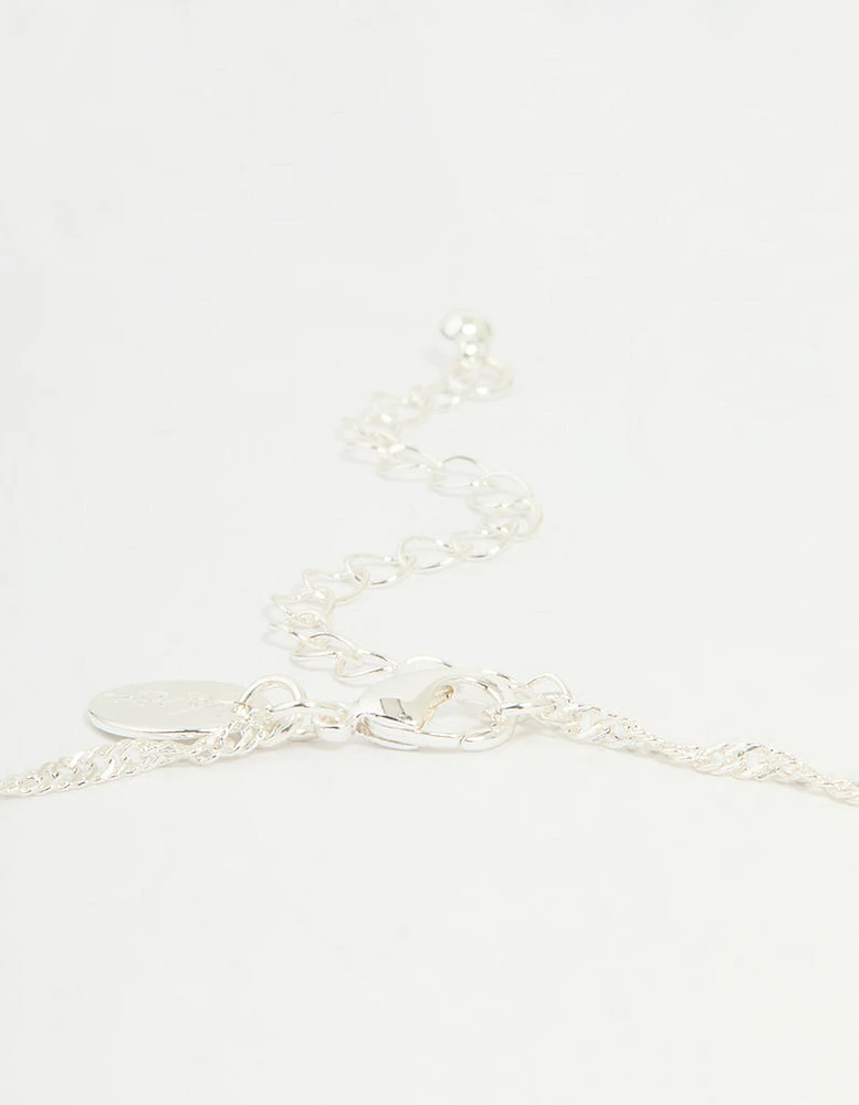 Silver Plated Letter S Heart Locket Necklace