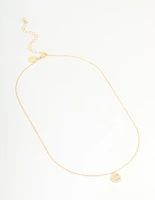 Gold Plated Cubic Zirconia Taurus Circle Necklace