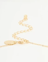 Gold Plated Cubic Zirconia Libra Circle Necklace